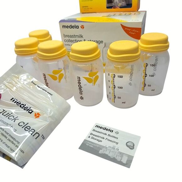 NWT Medela 6pk 5oz Breastmilk Storage Bottles + Micro-Steam Bags - Picture 2 of 9